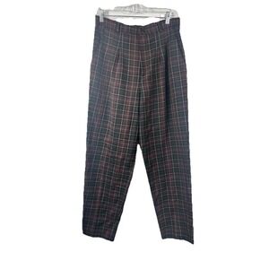 Briggs Women Plaid Trousers Size 16 Elastic Waist Moody Dark Academia RL Estetic